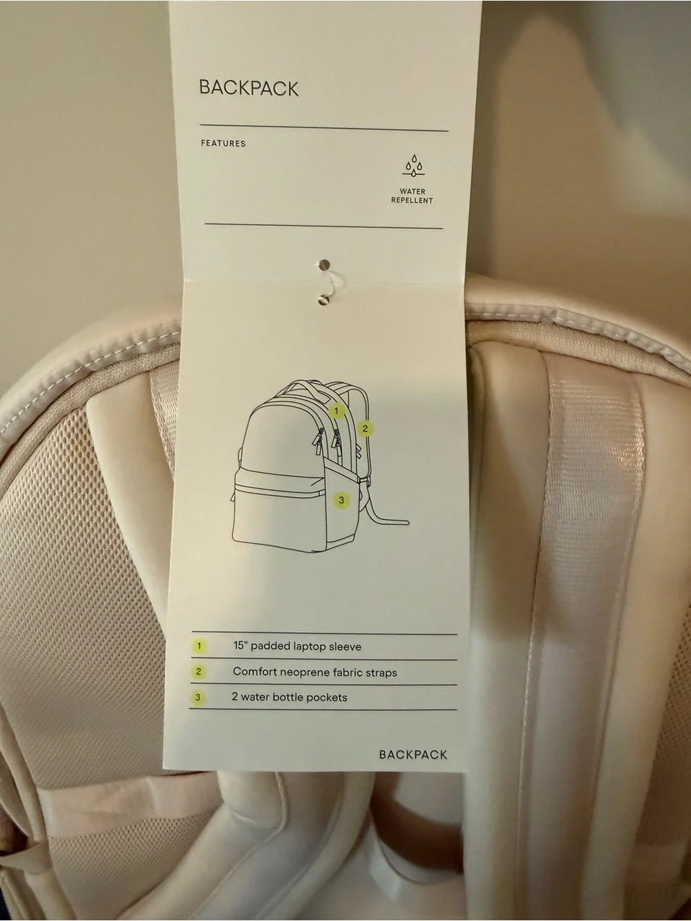 Minimalist Cream Backpack - Unbranded